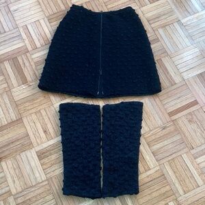 Woll legwarmer and skirt set Textured Small
